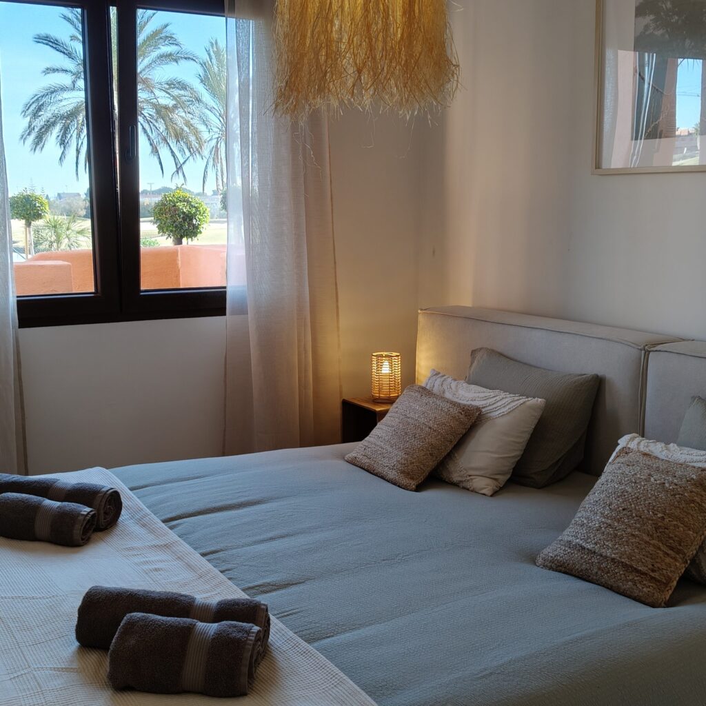 Master bedroom with sea-view window