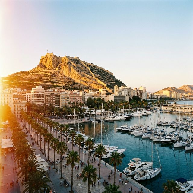 Alicante castle and harbour