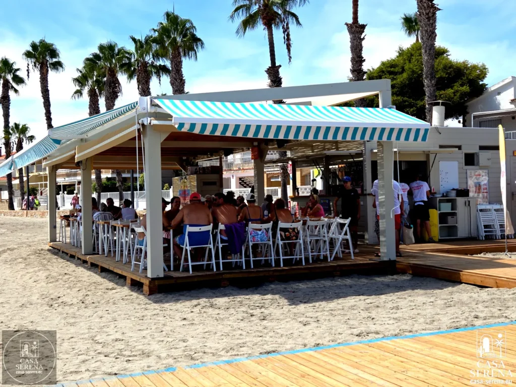 ✨ Beach chiringuito in Los Alcázares, Costa Cálida, Spain, with a relaxing Mar Menor seaside atmosphere.